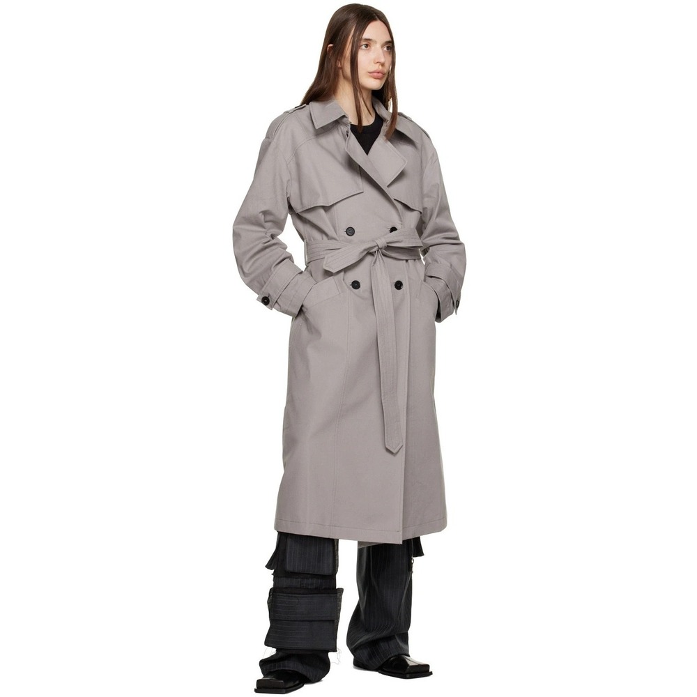 Annie Bing Long Women's Medium Gray Finley Trench Coat *FLAW* - Picture 6 of 12